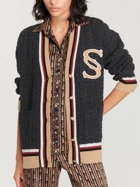 Sandro Tommy Double S Oversized Cardigan size 1